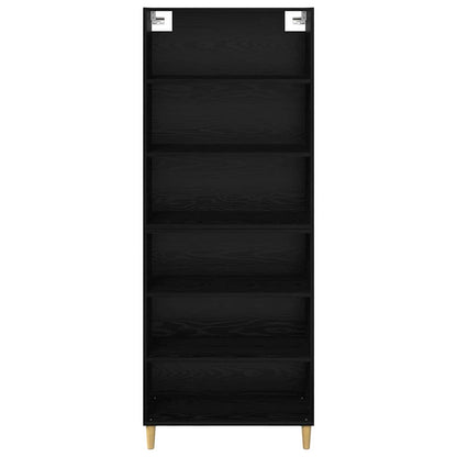 Credenza Rovere Nero 69,5 x 32,5 x 180 cm Legno multistrato