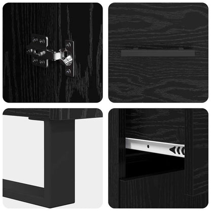 Credenza 2 pcs Rovere Nero 69,5 x 34 x 180 cm Legno multistrato