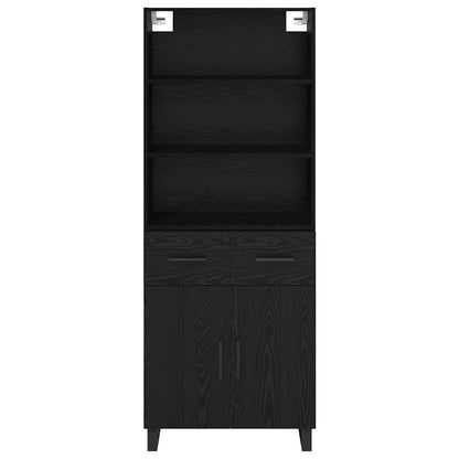 Credenza Rovere Nero 69,5 x 34 x 180 cm Legno multistrato