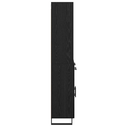 Credenza 2 pcs Rovere Nero 69,5 x 34 x 180 cm Legno multistrato