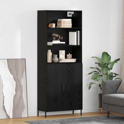 Credenza Rovere Nero 69,5 x 34 x 180 cm Legno multistrato