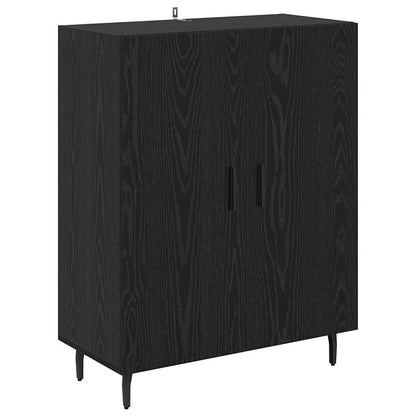 Credenza 2 pcs Rovere Nero Legno multistrato