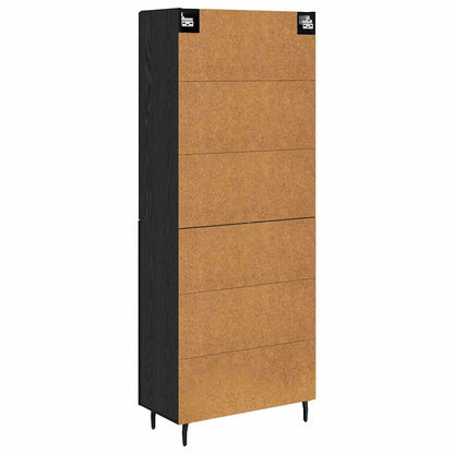 Credenza 2 pcs Rovere Nero Legno multistrato | homemem39