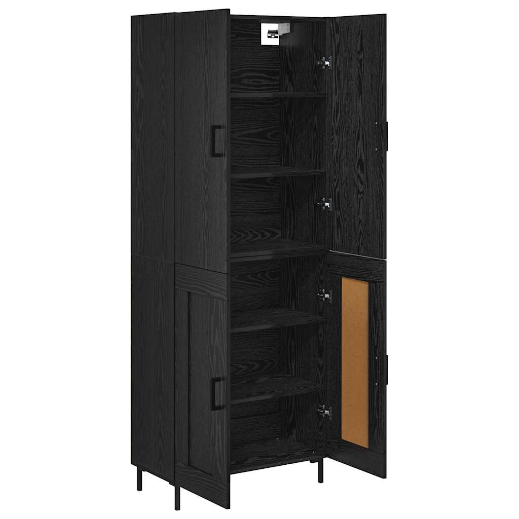 Credenza Rovere Nero 69,5 x 34 x 180 cm Legno multistrato