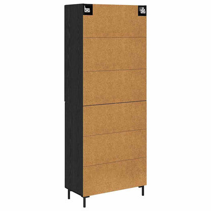 Credenza Rovere Nero 69,5 x 34 x 180 cm Legno multistrato | homemem39
