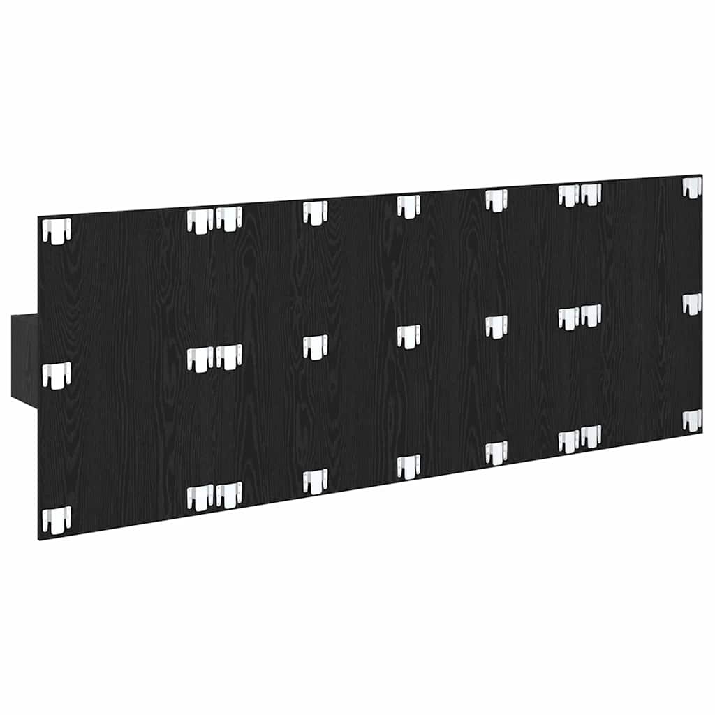 Testata con Comodino 3 pcs Rovere Nero Legno multistrato