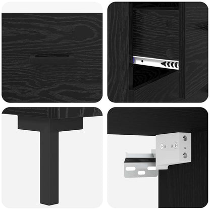 Credenza Rovere Nero 69,5 x 34 x 180 cm Legno multistrato