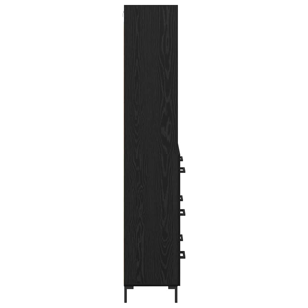 Credenza Rovere Nero 69,5 x 34 x 180 cm Legno multistrato