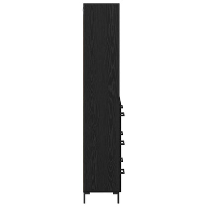 Credenza Rovere Nero 69,5 x 34 x 180 cm Legno multistrato