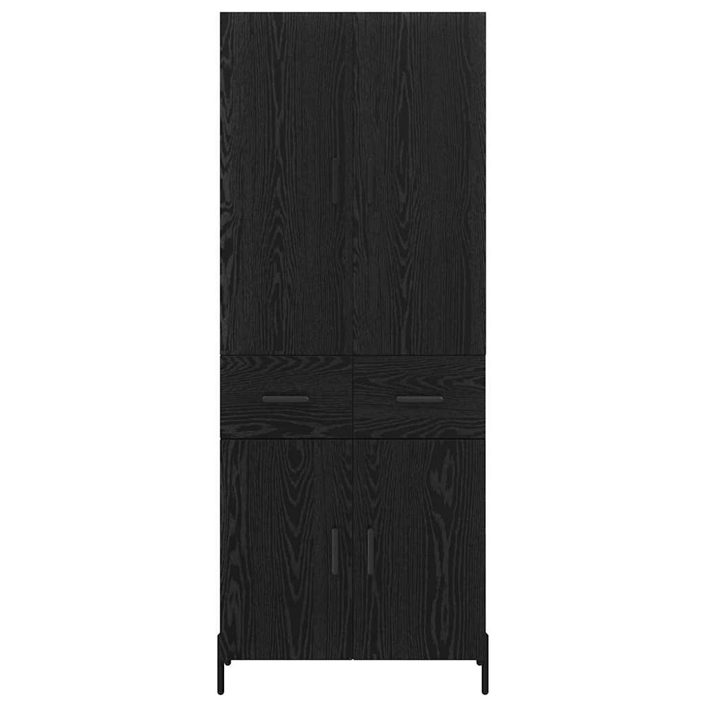 Credenza Rovere Nero 69,5 x 34 x 180 cm Legno multistrato