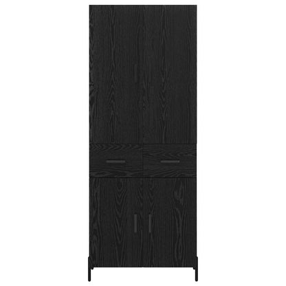 Credenza Rovere Nero 69,5 x 34 x 180 cm Legno multistrato