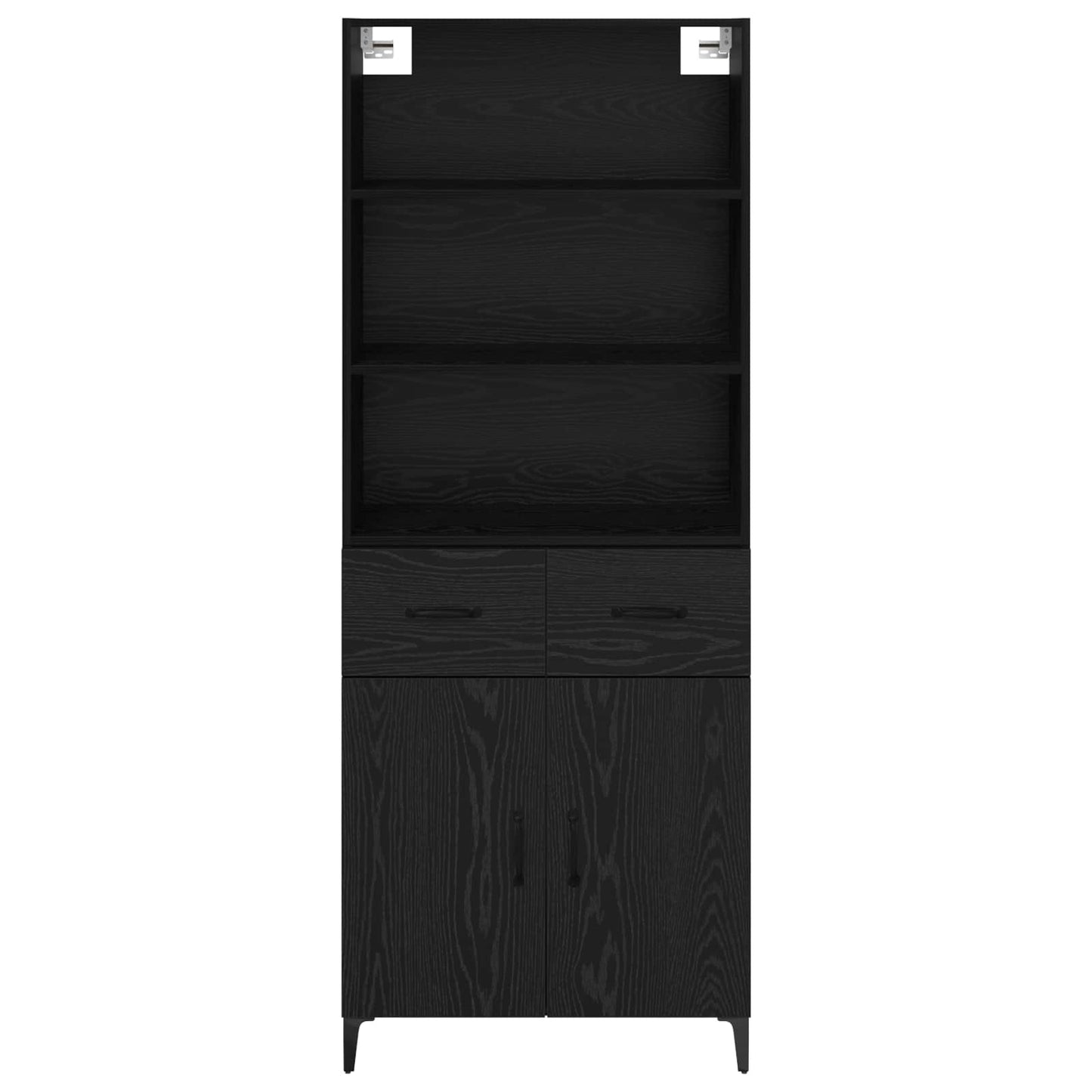 Credenza Rovere Nero 69,5 x 34 x 180 cm Legno multistrato