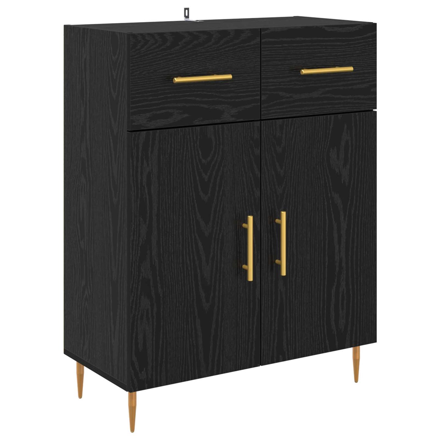 Credenza Rovere Nero 69,5 x 34 x 180 cm Legno multistrato