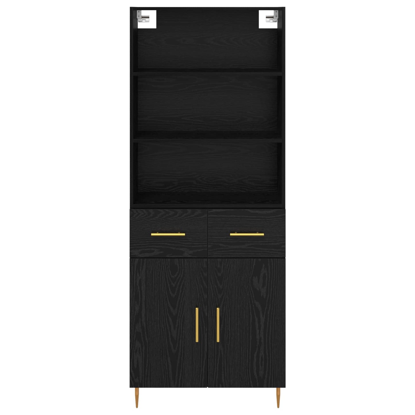 Credenza Rovere Nero 69,5 x 34 x 180 cm Legno multistrato