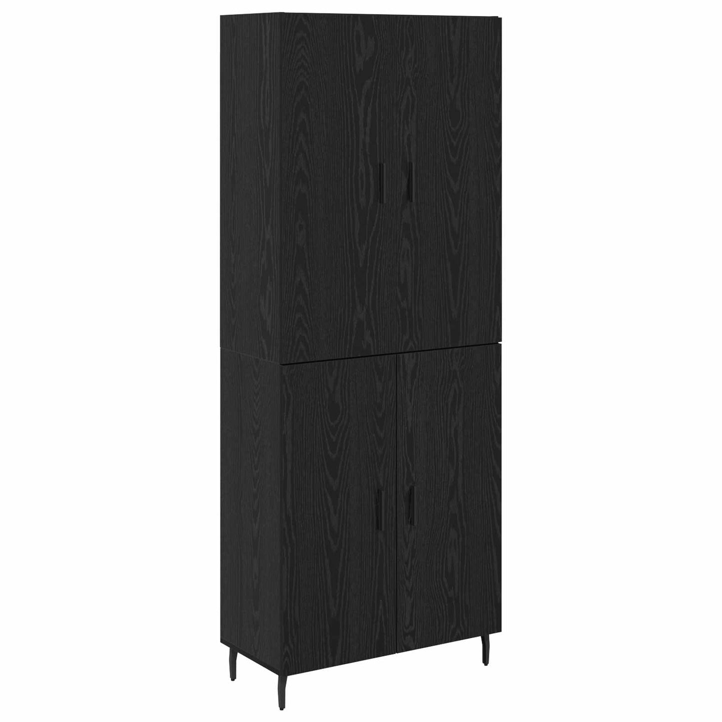 Credenza 2 pcs Rovere nero Legno Stratificato e Vetro