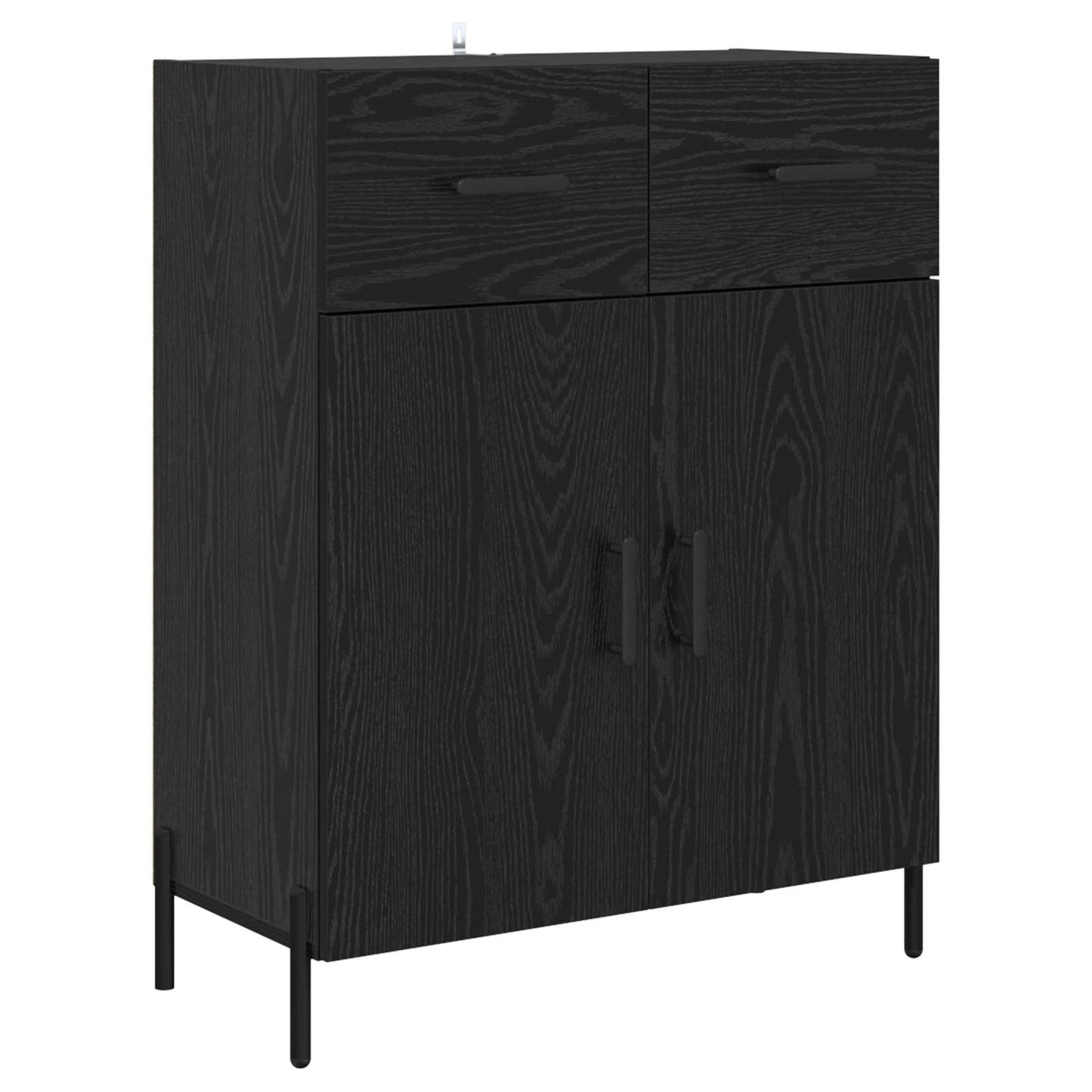 Credenza Rovere Nero 69,5 x 34 x 180 cm Legno multistrato