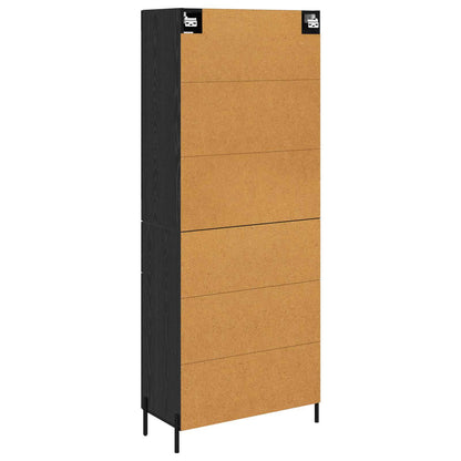 Credenza Rovere Nero 69,5 x 34 x 180 cm Legno multistrato | homemem39