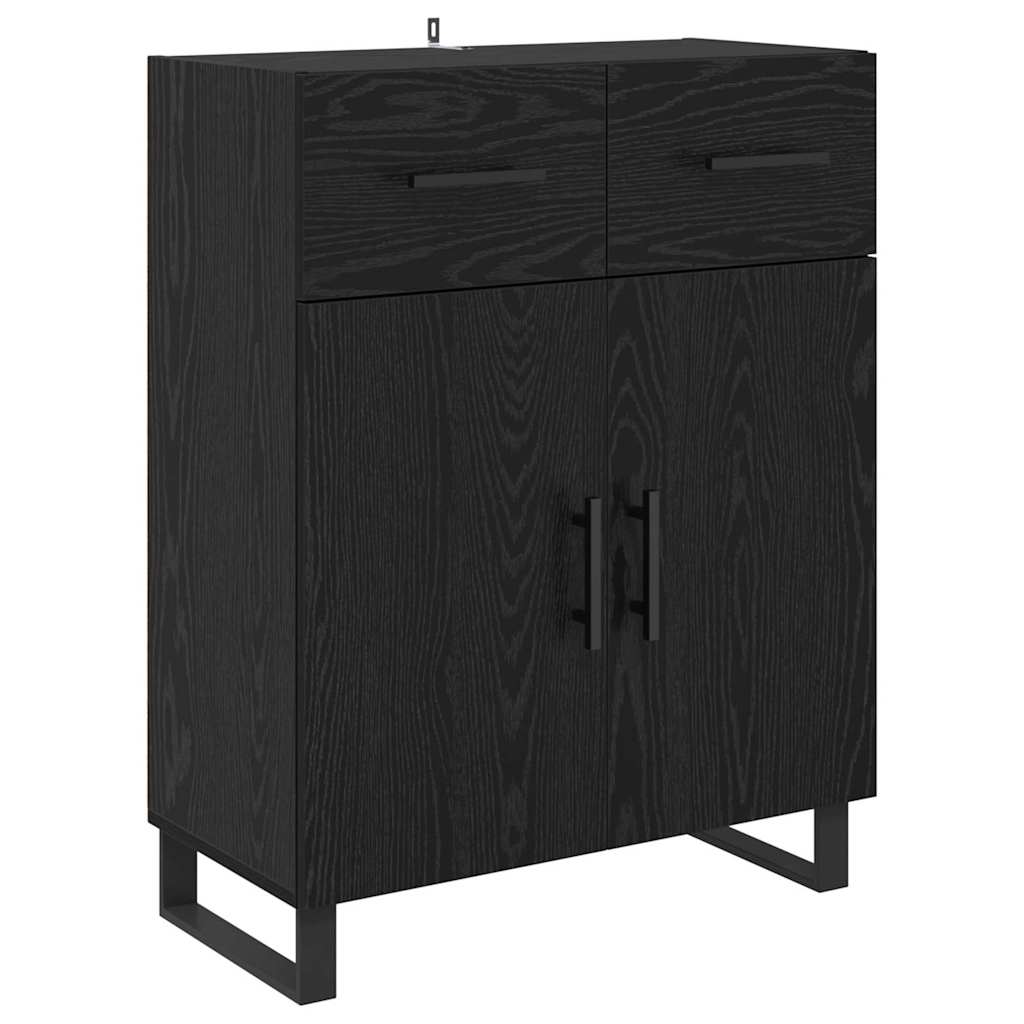 Credenza Rovere Nero 69,5 x 34 x 180 cm Legno multistrato