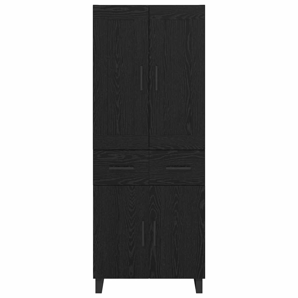 Credenza Rovere Nero 69,5 x 34 x 180 cm Legno multistrato