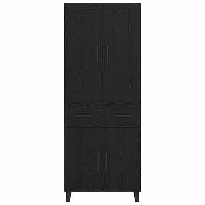 Credenza Rovere Nero 69,5 x 34 x 180 cm Legno multistrato