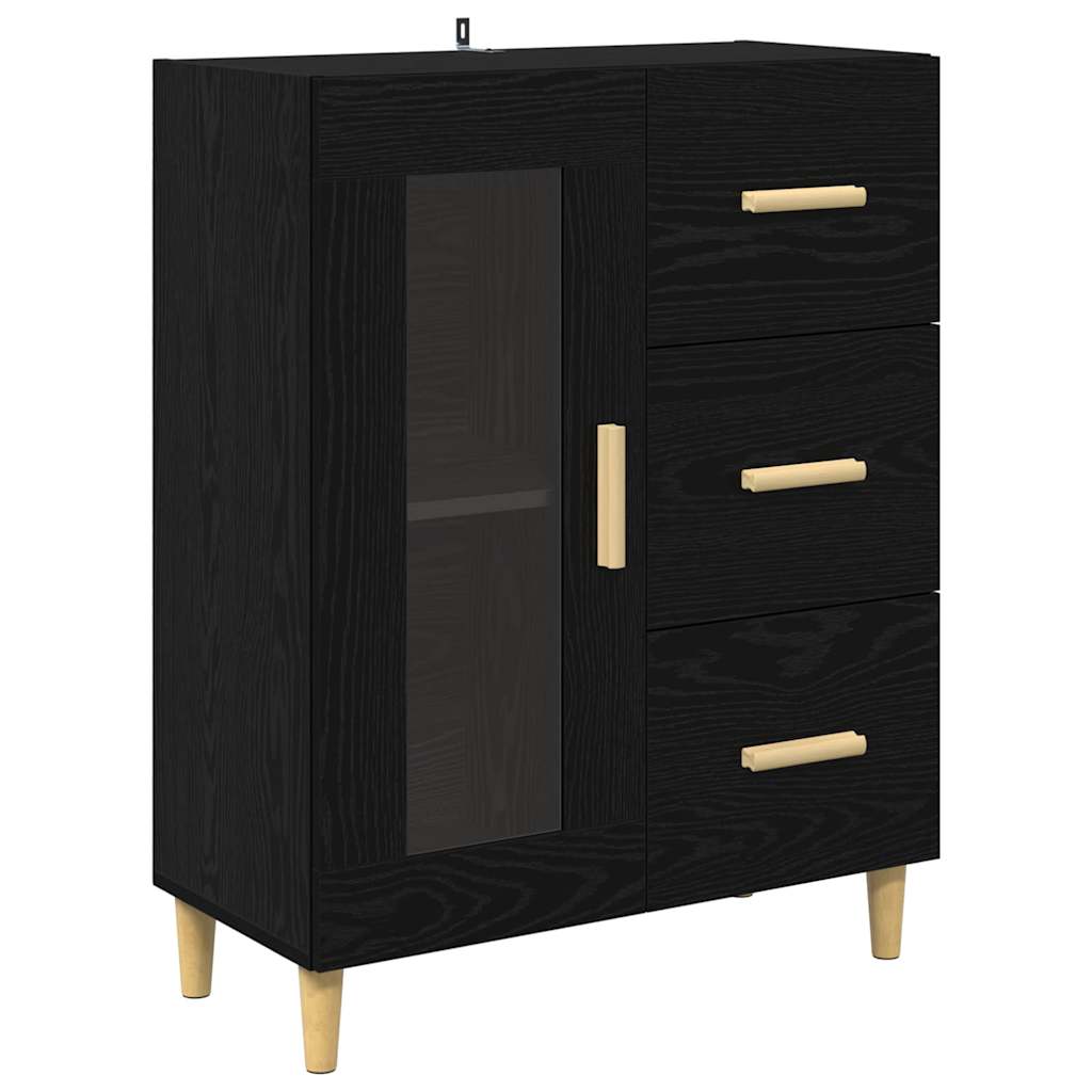 Credenza Rovere Nero 69,5 x 34 x 180 cm Legno multistrato