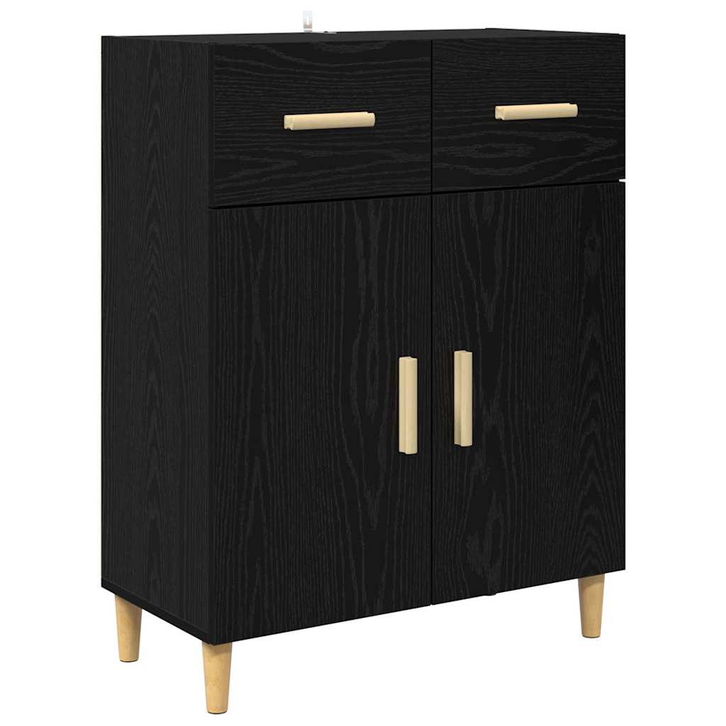 Credenza Rovere Nero 69,5 x 34 x 180 cm Legno multistrato