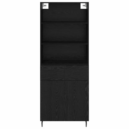 Credenza con cassetto Rovere Nero 69,5 x 34 x 180 cm