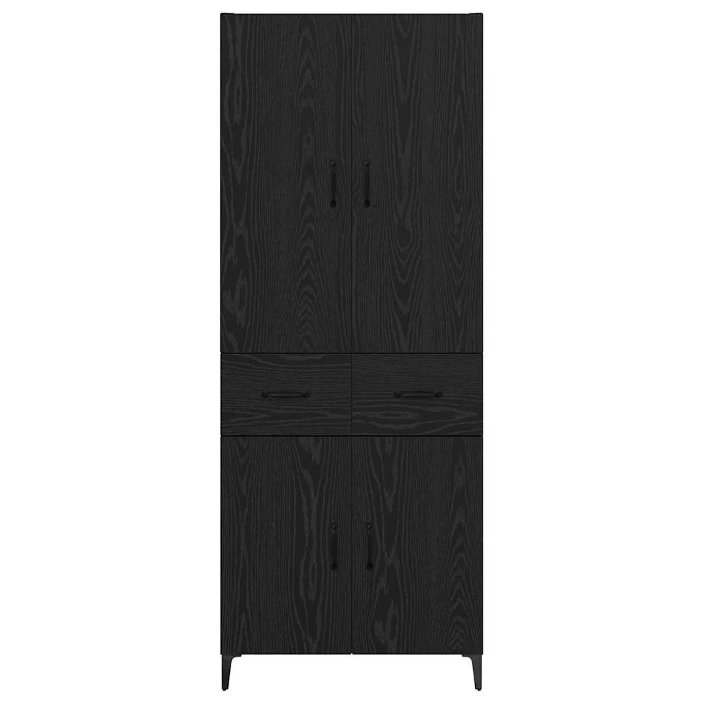 Credenza Rovere Nero 69,5 x 34 x 180 cm Legno multistrato