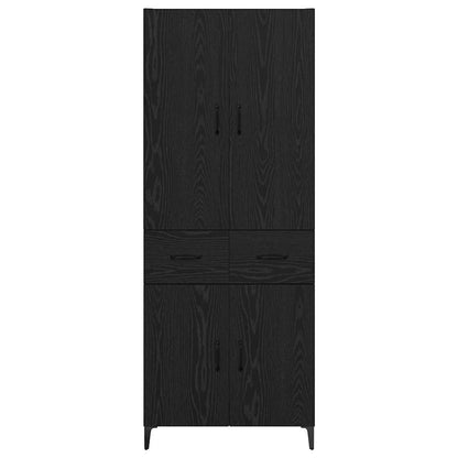 Credenza Rovere Nero 69,5 x 34 x 180 cm Legno multistrato