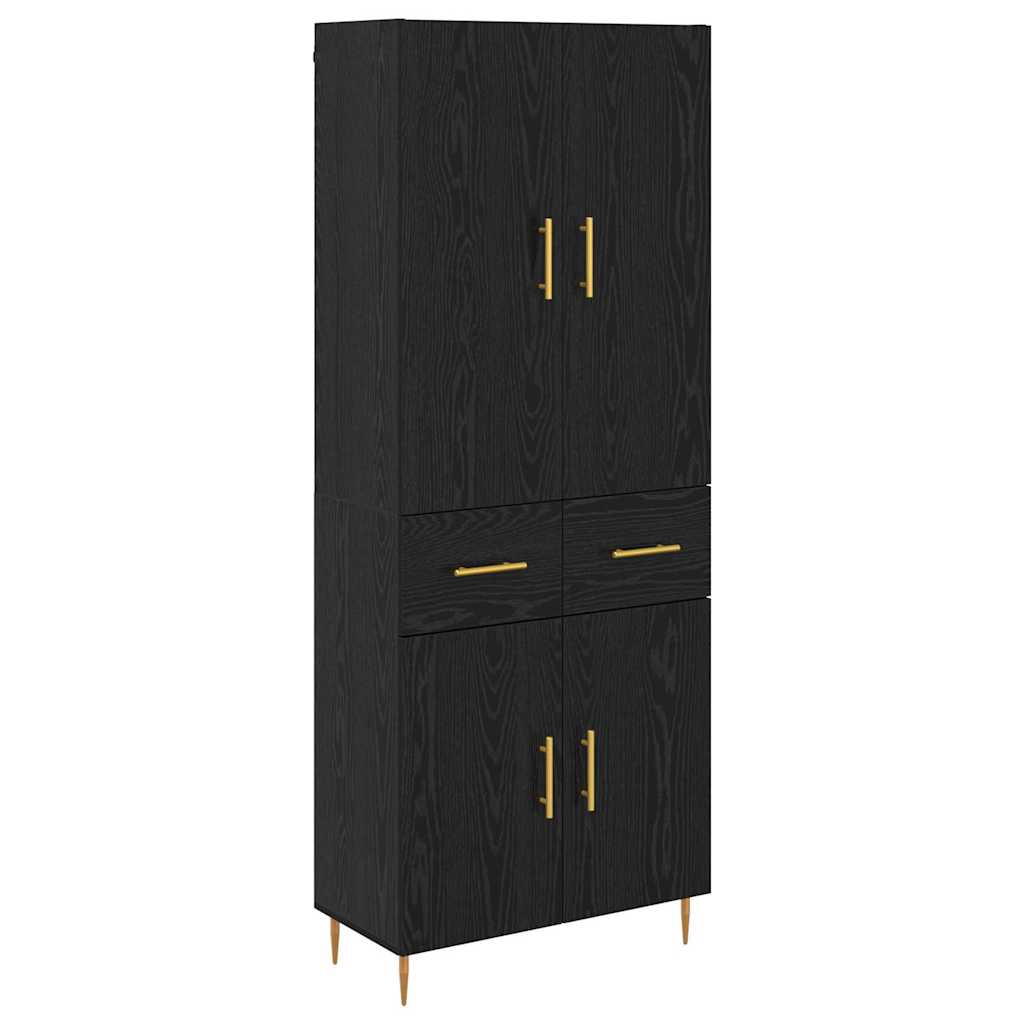 Credenza Rovere Nero 69,5 x 34 x 180 cm Legno multistrato