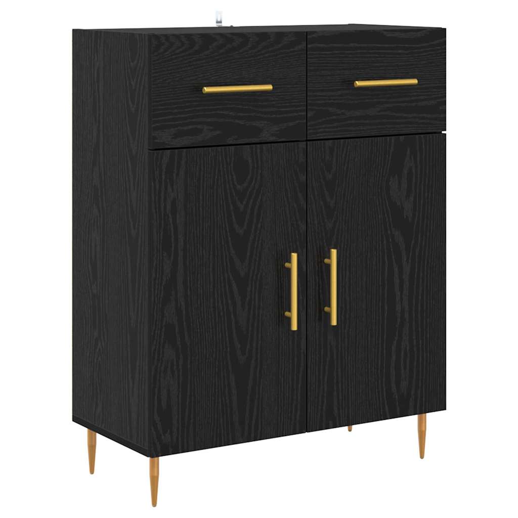 Credenza Rovere Nero 69,5 x 34 x 180 cm Legno multistrato