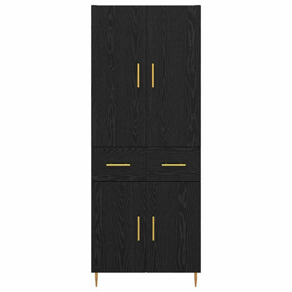 Credenza Rovere Nero 69,5 x 34 x 180 cm Legno multistrato