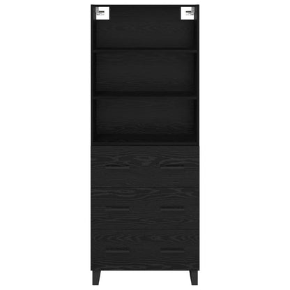 Credenza Rovere Nero 69,5 x 34 x 180 cm Legno multistrato