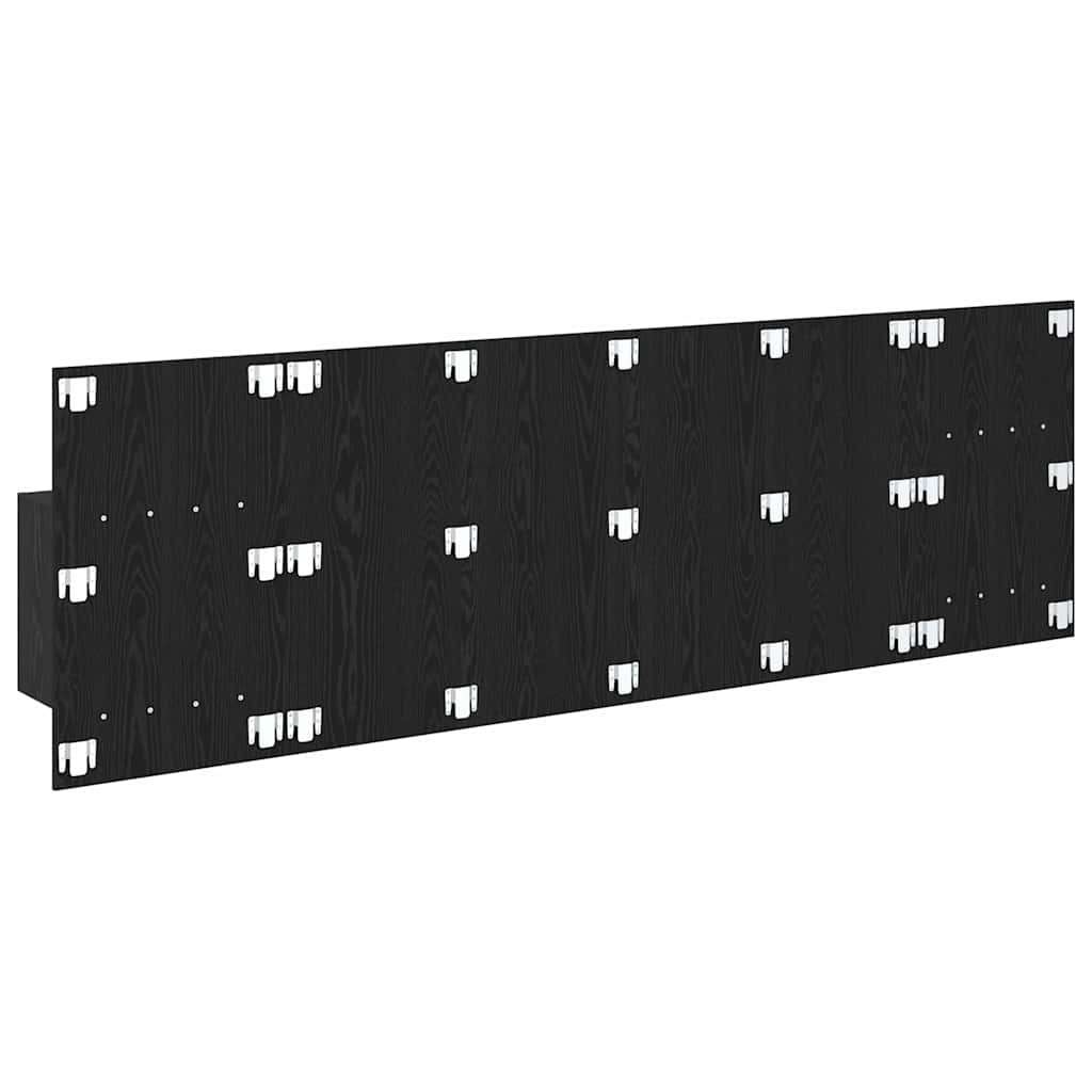 Testata con Comodino 3 pcs Rovere Nero Legno multistrato