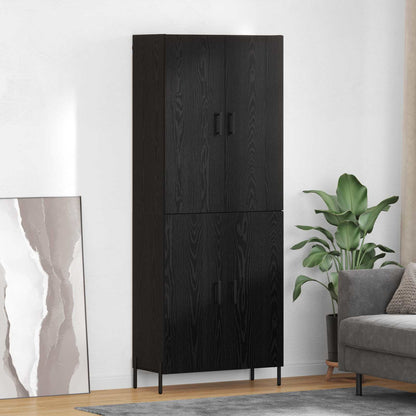 Credenza Rovere Nero 69,5 x 34 x 180 cm Legno multistrato