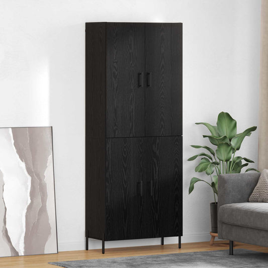 Credenza Rovere Nero 69,5 x 34 x 180 cm Legno multistrato
