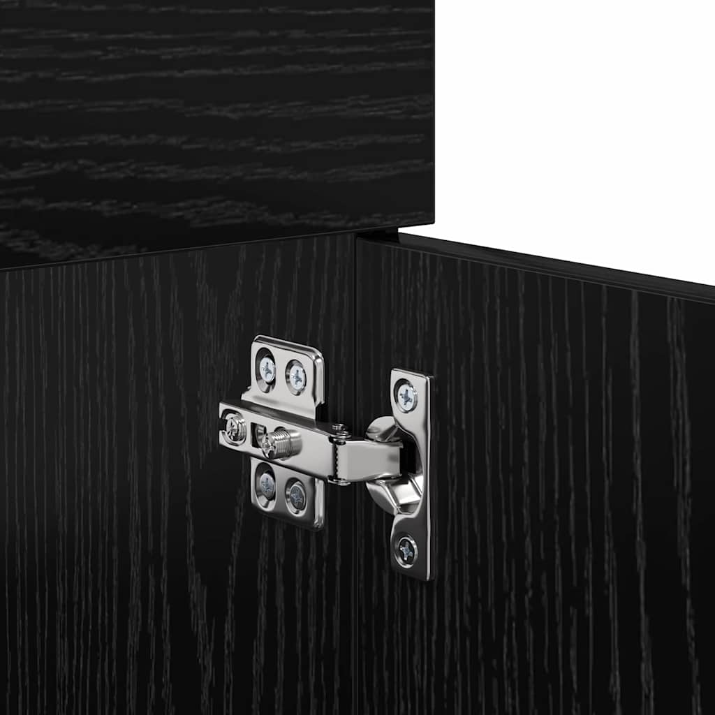 Mobile da Bagno con porta Rovere Nero 100 x 38,5 x 46 cm