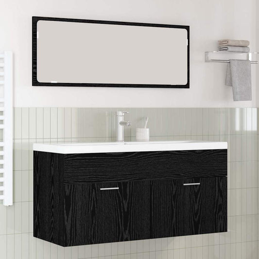 Mobile da Bagno con porta Rovere Nero 100 x 38,5 x 46 cm | homemem39
