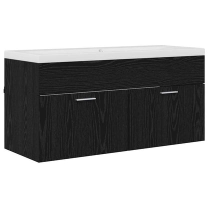 Mobile da Bagno con porta Rovere Nero 100 x 38,5 x 46 cm