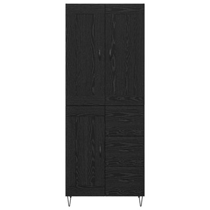 Credenza Rovere Nero 69,5 x 34 x 180 cm Legno multistrato