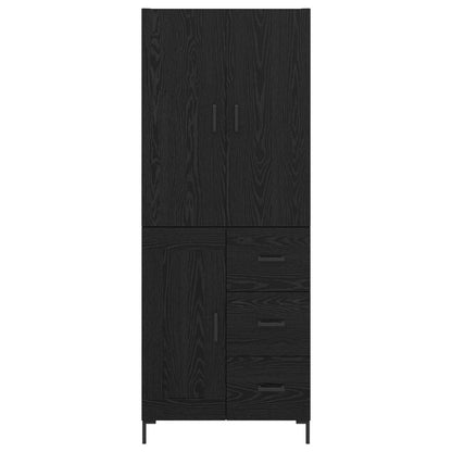 Credenza Rovere Nero 69,5 x 34 x 180 cm Legno multistrato