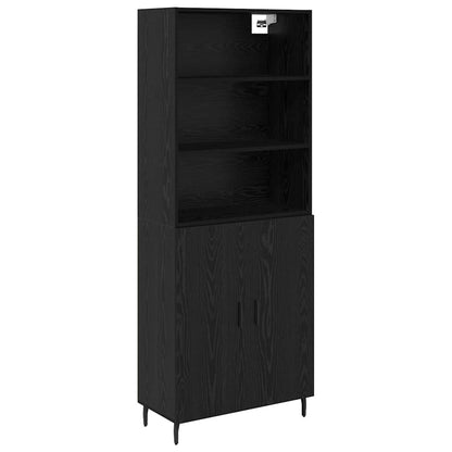 Credenza Rovere Nero 69,5 x 34 x 180 cm
