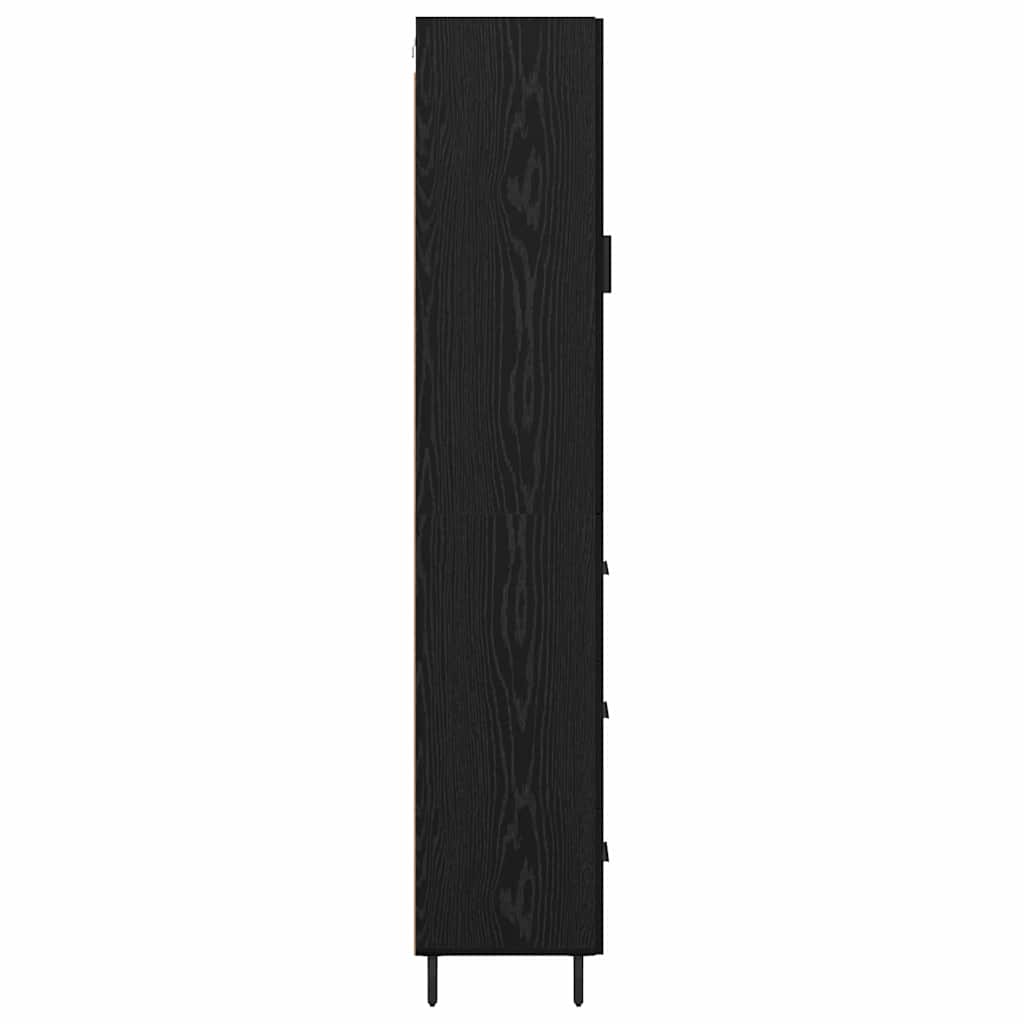 Credenza Rovere Nero 34,5 x 34 x 180 cm Legno multistrato