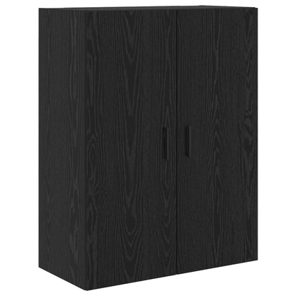 Credenza 2 pcs Rovere nero Legno Stratificato e Vetro