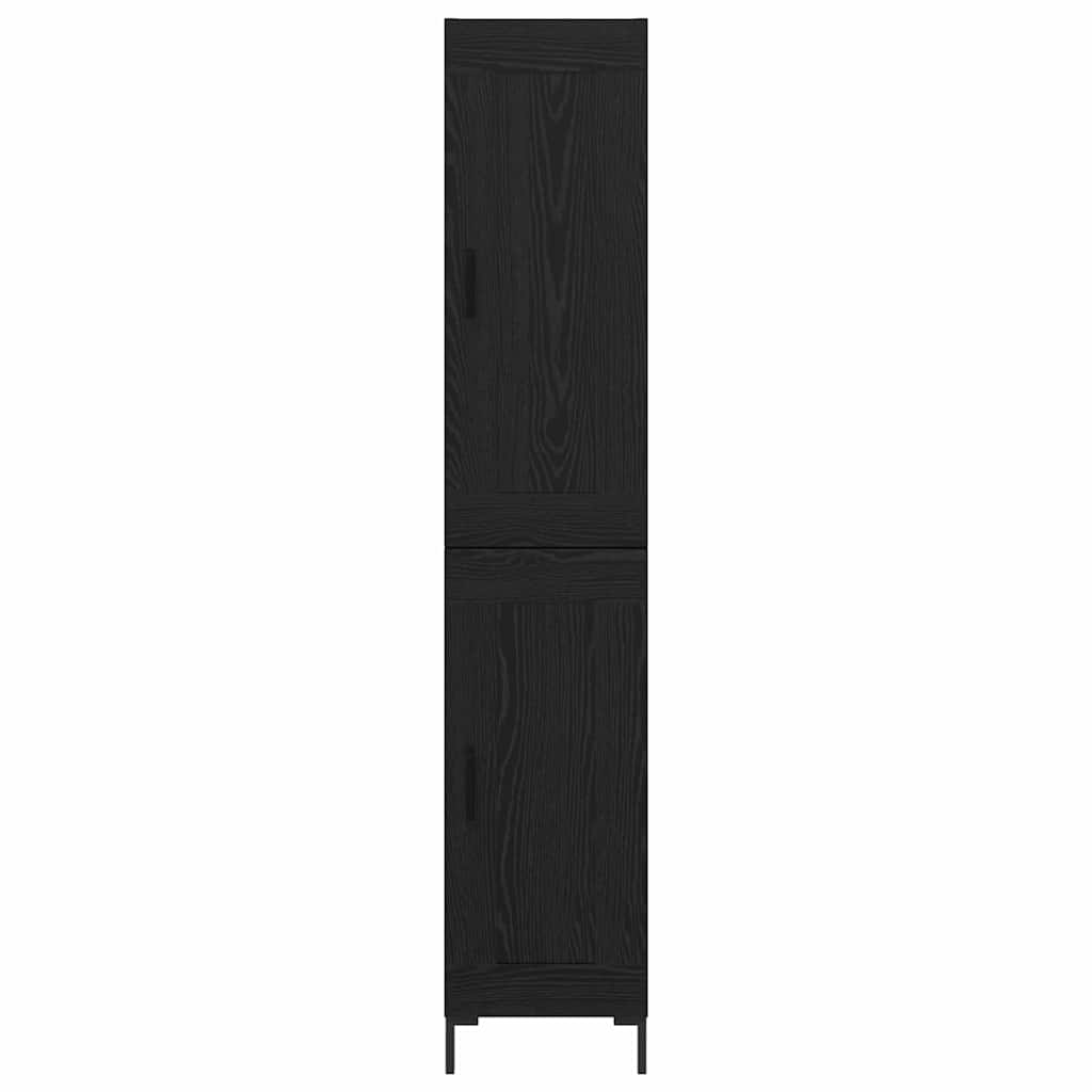 Credenza Rovere Nero 34,5 x 34 x 180 cm Legno multistrato