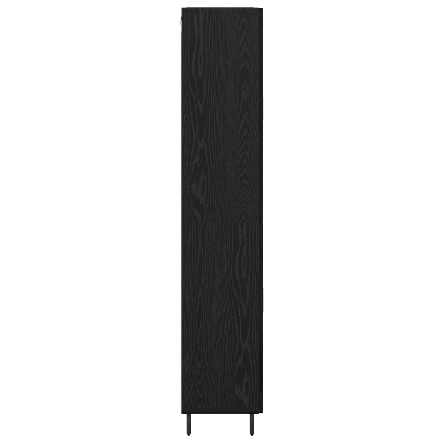 Credenza 2 pcs Rovere Nero Legno Stratificato e Vetro