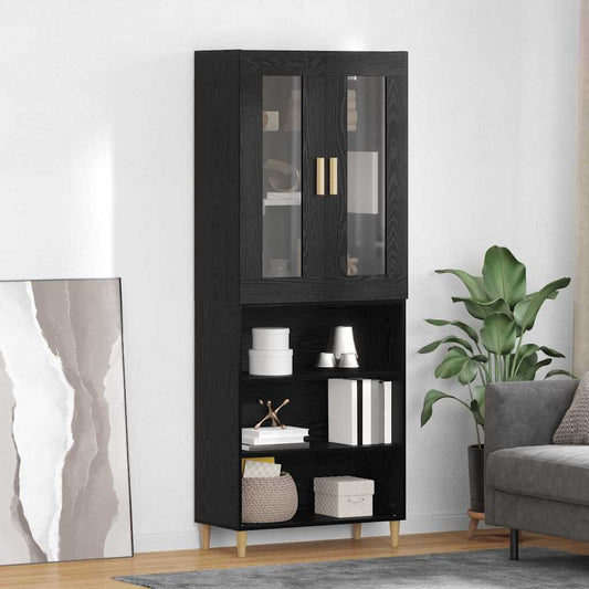 Credenza Rovere Nero 69,5 x 34 x 180 cm