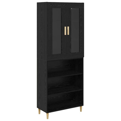 Credenza Rovere Nero 69,5 x 34 x 180 cm