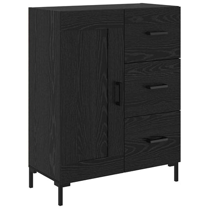 Credenza con cassetto 2 pcs Rovere Nero Legno multistrato