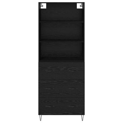 Credenza con cassetto 2 pcs Rovere Nero Legno multistrato
